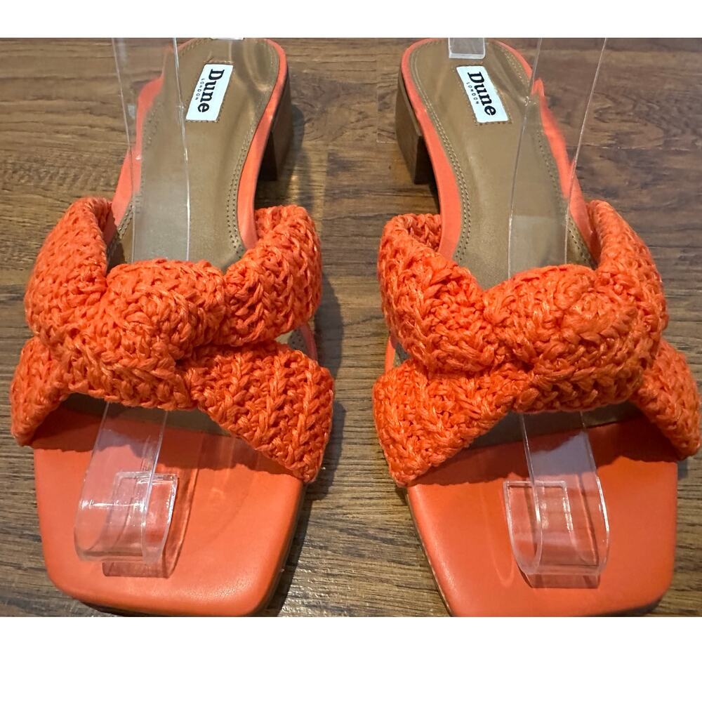 Dune London Laizes Woven Slide Sandals Orange Women’s Size 40 NWOB Statement - Picture 10 of 10